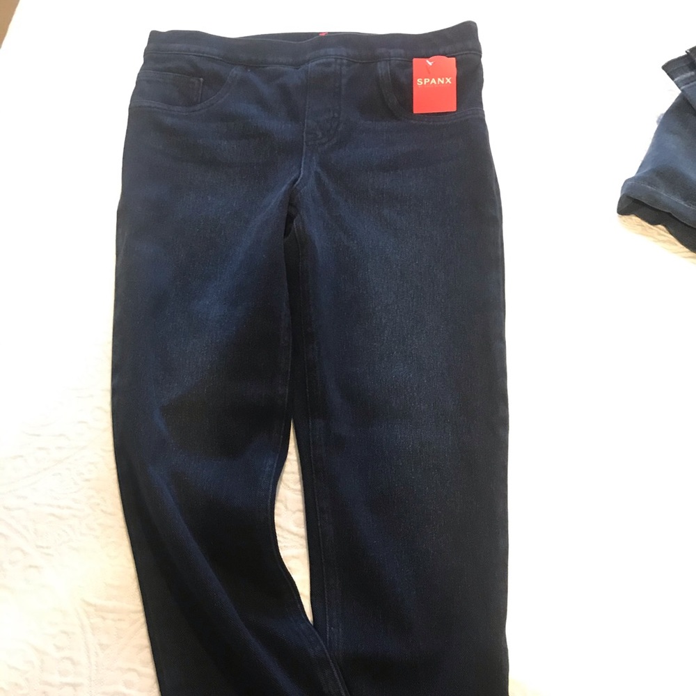 Spanx cropped jean-ish leggings
